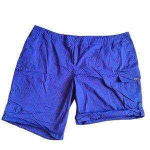 Ellos Mens Cargo Shorts Size 34W Blue Cotton Spandex Blend